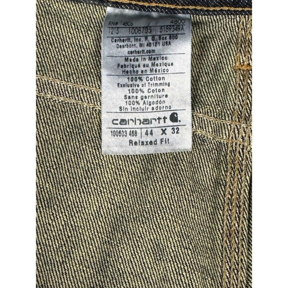 Carhartt Tipton Jeans Relaxed Fit Straight Leg 44x32 Dark Wash Western Workwear - Picture 8 of 8